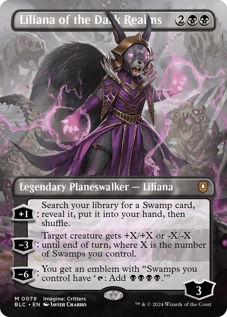 Liliana of the Dark Realms (BLC-078) - Bloomburrow Commander (Borderless) - Premium MTG Single from Wizards of the Coast - Just $12.15! Shop now at Game Crave Tournament Store