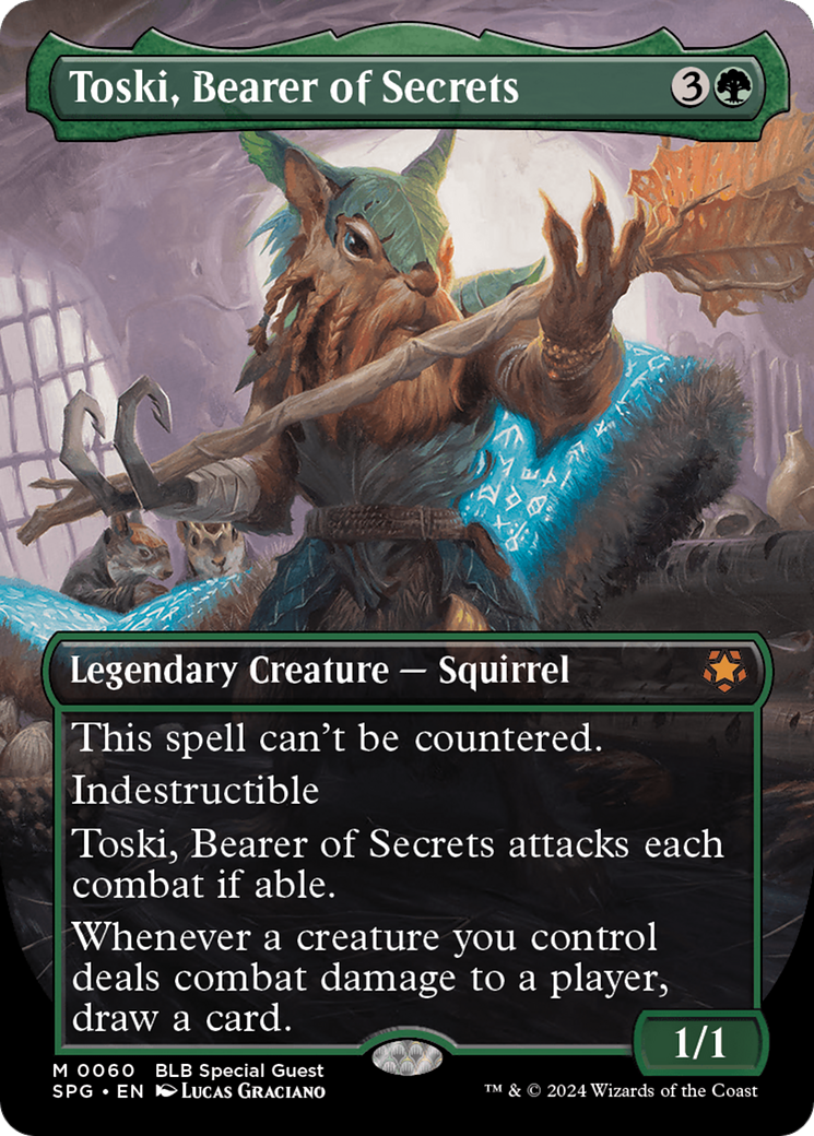 Toski, Bearer of Secrets (SPG-060) - Special Guests (Borderless) Foil - Premium MTG Single from Wizards of the Coast - Just $24.44! Shop now at Game Crave Tournament Store