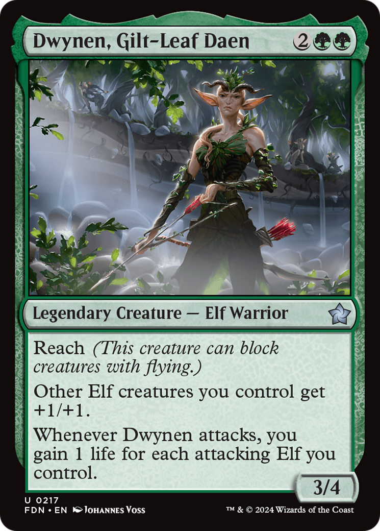 Dwynen, Gilt-Leaf Daen (FDN-217) - Foundations - Premium MTG Single from Wizards of the Coast - Just $0.25! Shop now at Game Crave Tournament Store