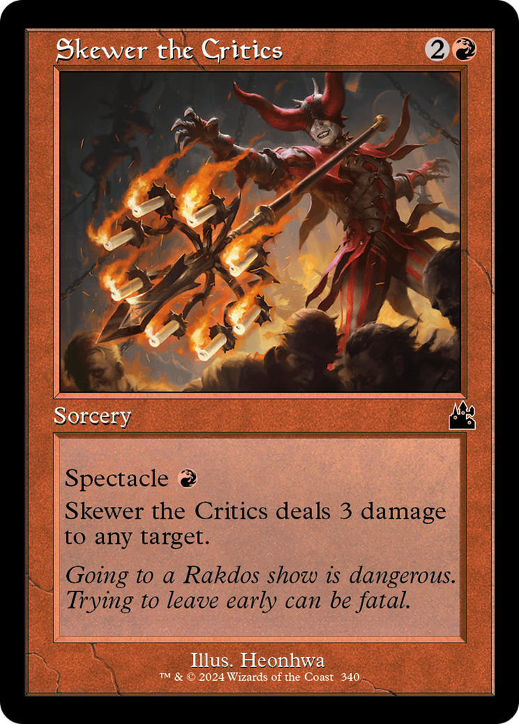 Skewer the Critics (RVR-340) - Ravnica Remastered - Premium MTG Single from Wizards of the Coast - Just $0.25! Shop now at Game Crave Tournament Store