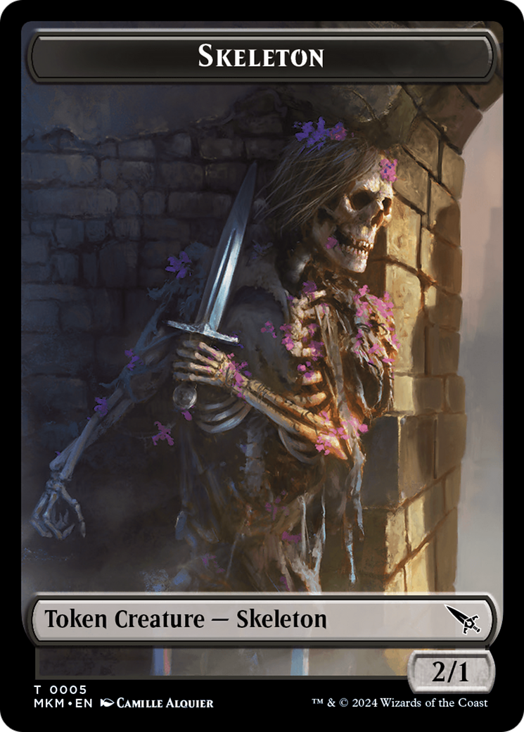 Skeleton (TMKM-005) - Murders at Karlov Manor Tokens Foil - Premium MTG Single from Wizards of the Coast - Just $0! Shop now at Game Crave Tournament Store