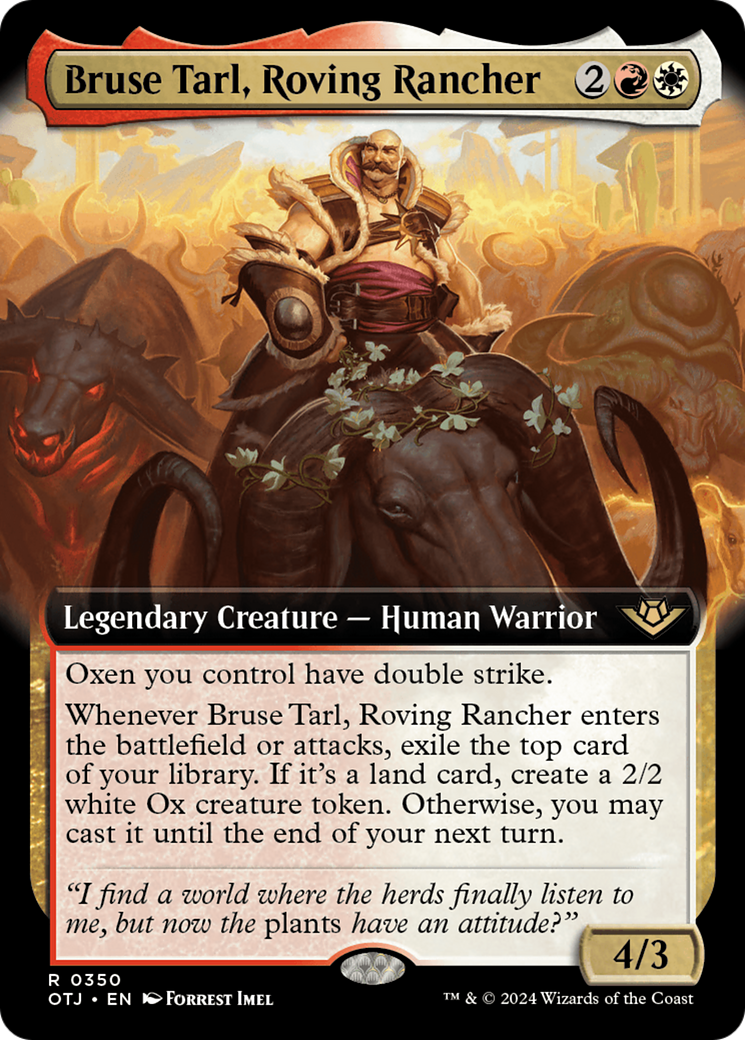 Bruse Tarl, Roving Rancher (OTJ-350) - Outlaws of Thunder Junction: (Extended Art) Foil - Premium MTG Single from Wizards of the Coast - Just $0.25! Shop now at Game Crave Tournament Store