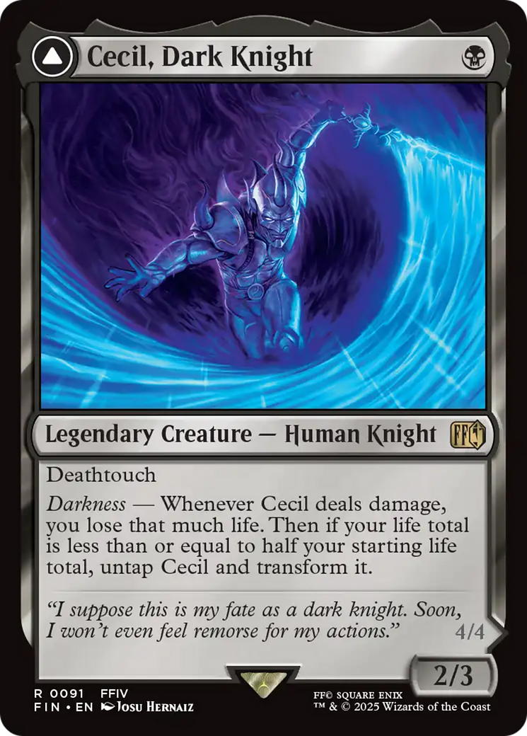 Cecil, Dark Knight // Cecil, Redeemed Paladin (FIN-091) - FINAL FANTASY - Premium MTG Single from Wizards of the Coast - Just $0.70! Shop now at Game Crave Tournament Store