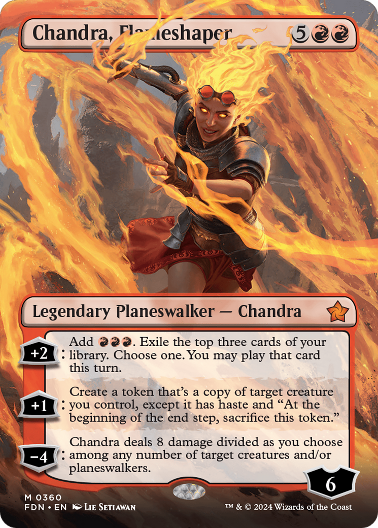 Chandra, Flameshaper (FDN-360) - Foundations (Borderless) - Premium MTG Single from Wizards of the Coast - Just $1.96! Shop now at Game Crave Tournament Store