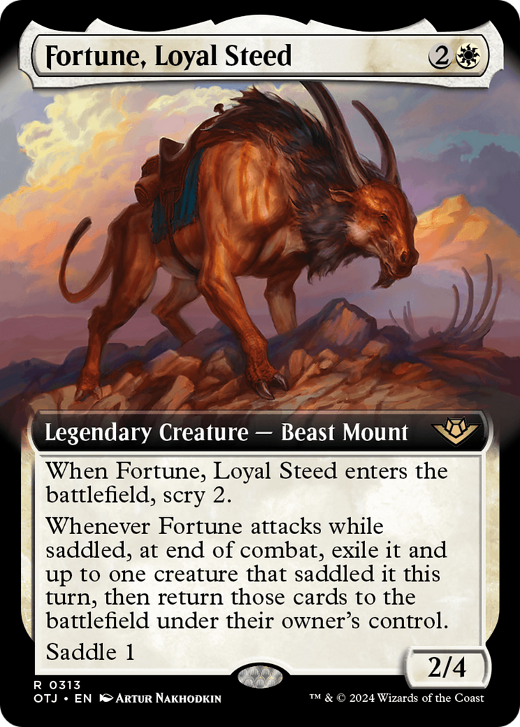 Fortune, Loyal Steed (OTJ-313) - Outlaws of Thunder Junction: (Extended Art) Foil - Premium MTG Single from Wizards of the Coast - Just $0.27! Shop now at Game Crave Tournament Store