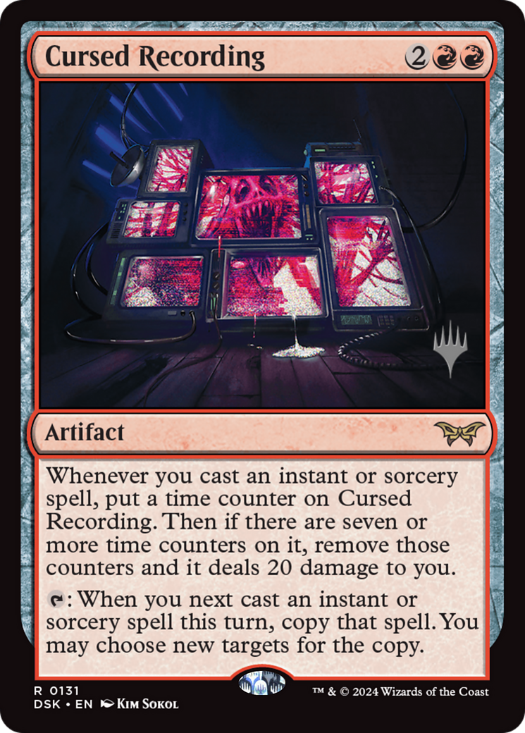 Cursed Recording (PDSK-131P) - Duskmourn: House of Horror Promos - Premium MTG Single from Wizards of the Coast - Just $0.30! Shop now at Game Crave Tournament Store