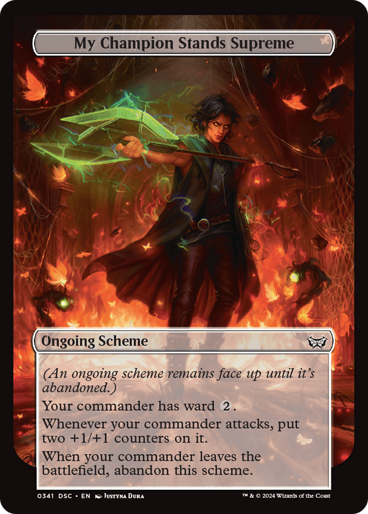 My Champion Stands Supreme (DSC-341) - Duskmourn: House of Horror Commander - Premium MTG Single from Wizards of the Coast - Just $0.25! Shop now at Game Crave Tournament Store