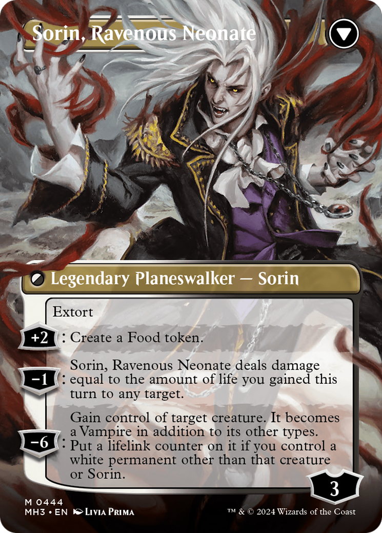 Sorin of House Markov // Sorin, Ravenous Neonate (MH3-444) - Modern Horizons 3 (Borderless) Foil - Premium MTG Single from Wizards of the Coast - Just $10.80! Shop now at Game Crave Tournament Store