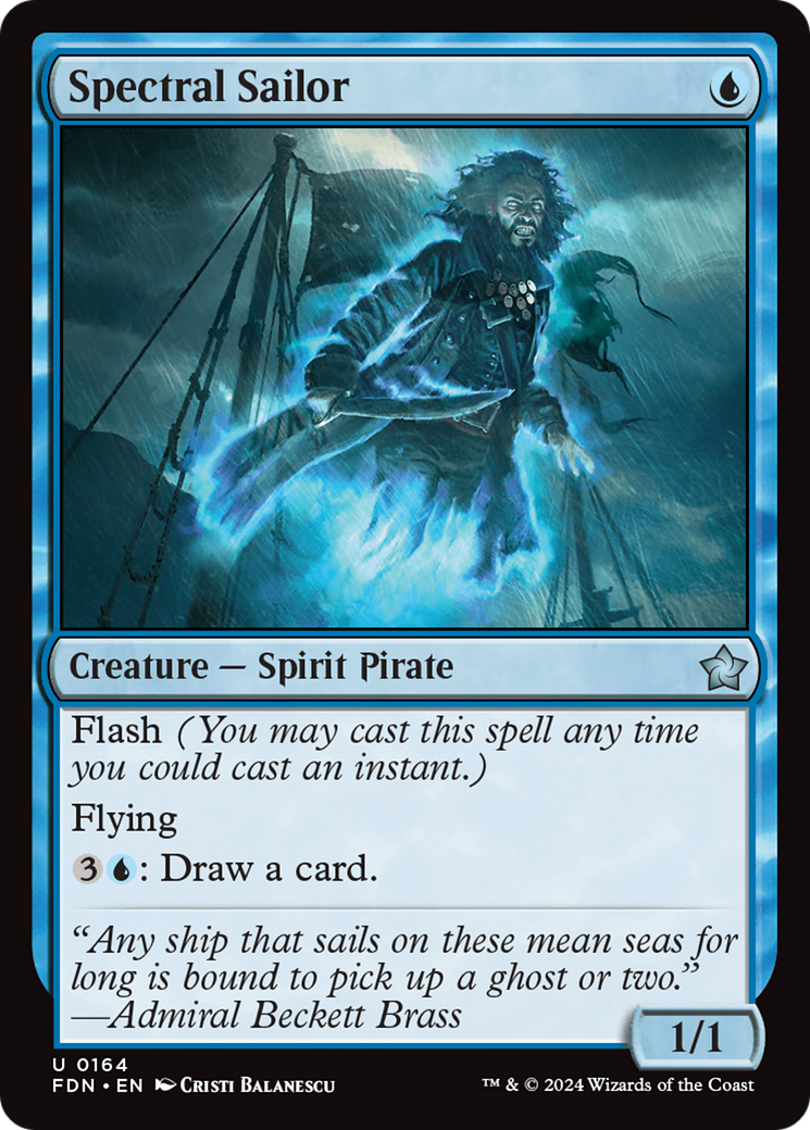 Spectral Sailor (FDN-164) - Foundations - Premium MTG Single from Wizards of the Coast - Just $0.25! Shop now at Game Crave Tournament Store