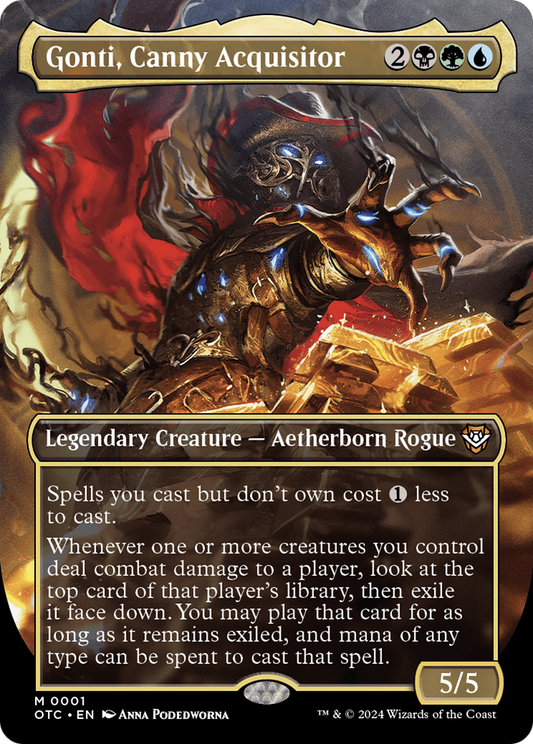 Gonti, Canny Acquisitor (OTC-001) - Outlaws of Thunder Junction Commander: (Full Art) (Borderless) Foil - Premium MTG Single from Wizards of the Coast - Just $0.35! Shop now at Game Crave Tournament Store