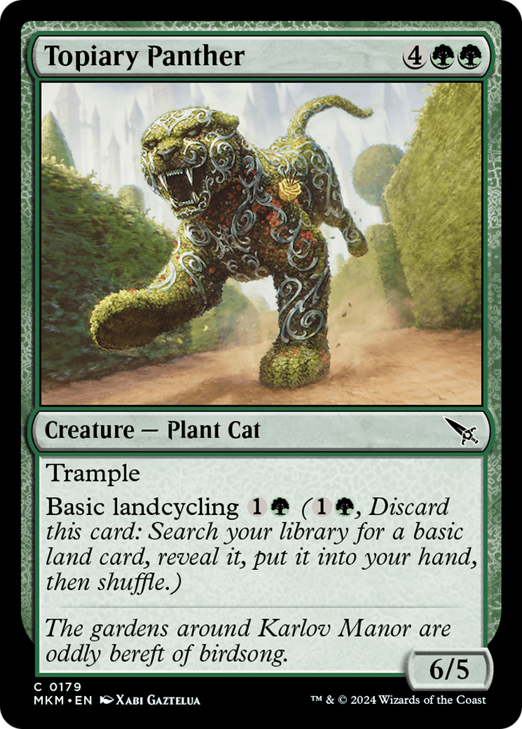 Topiary Panther (MKM-179) - Murders at Karlov Manor - Premium MTG Single from Wizards of the Coast - Just $0.25! Shop now at Game Crave Tournament Store