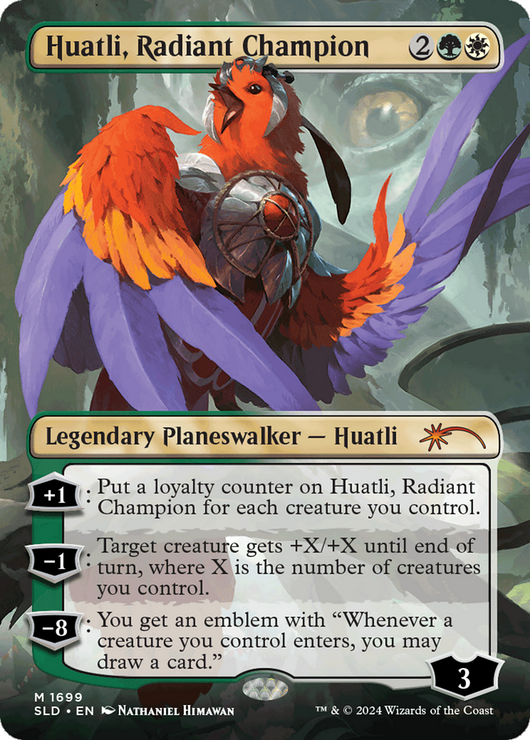 Huatli, Radiant Champion (SLD-1699) - Secret Lair Drop (Borderless) - Premium MTG Single from Wizards of the Coast - Just $2.72! Shop now at Game Crave Tournament Store