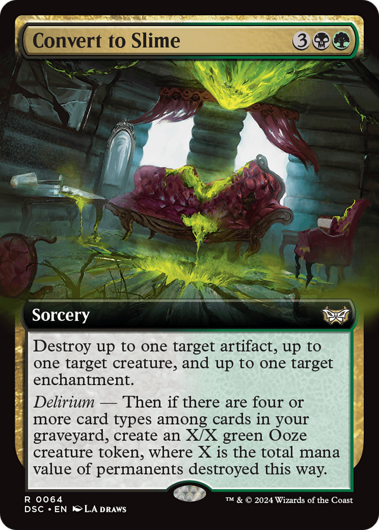 Convert to Slime (DSC-064) - Duskmourn: House of Horror Commander: (Extended Art) Foil - Premium MTG Single from Wizards of the Coast - Just $0.25! Shop now at Game Crave Tournament Store