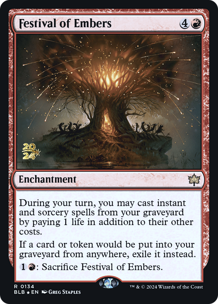 Festival of Embers (PBLB-134S) - Bloomburrow Promos Foil - Premium MTG Single from Wizards of the Coast - Just $0.42! Shop now at Game Crave Tournament Store