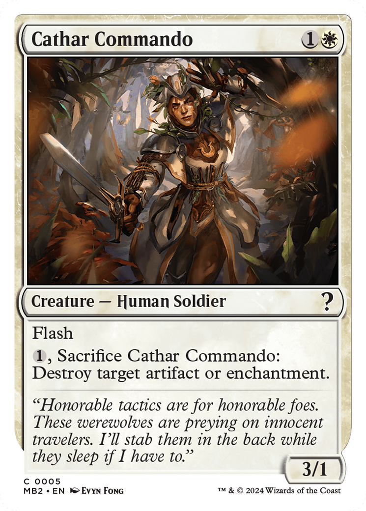 Cathar Commando (MB2-005) - Mystery Booster 2 - Premium MTG Single from Wizards of the Coast - Just $0.40! Shop now at Game Crave Tournament Store