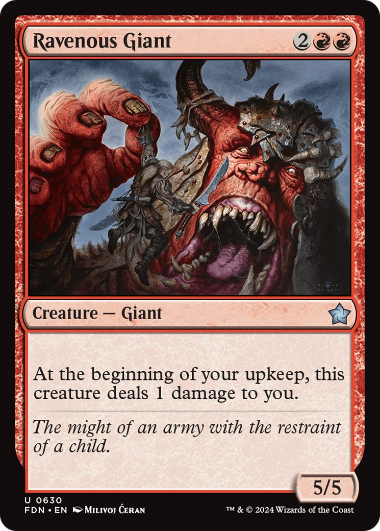 Ravenous Giant (FDN-630) - Foundations - Premium MTG Single from Wizards of the Coast - Just $0.25! Shop now at Game Crave Tournament Store