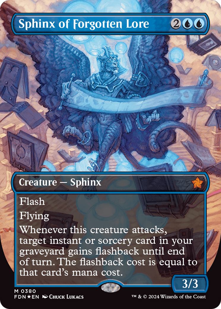 Sphinx of Forgotten Lore (FDN-380) - Foundations (Borderless) Foil - Premium MTG Single from Wizards of the Coast - Just $16.07! Shop now at Game Crave Tournament Store