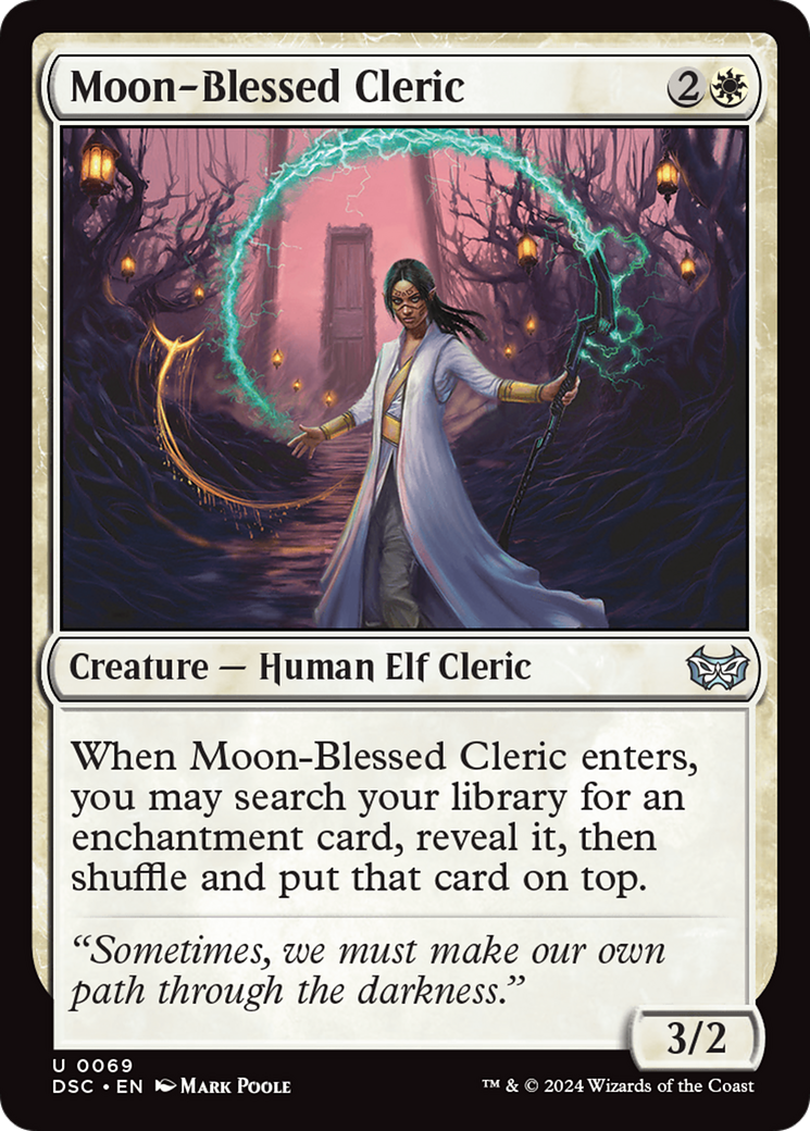 Moon-Blessed Cleric (DSC-069) - Duskmourn: House of Horror Commander - Premium MTG Single from Wizards of the Coast - Just $0.25! Shop now at Game Crave Tournament Store