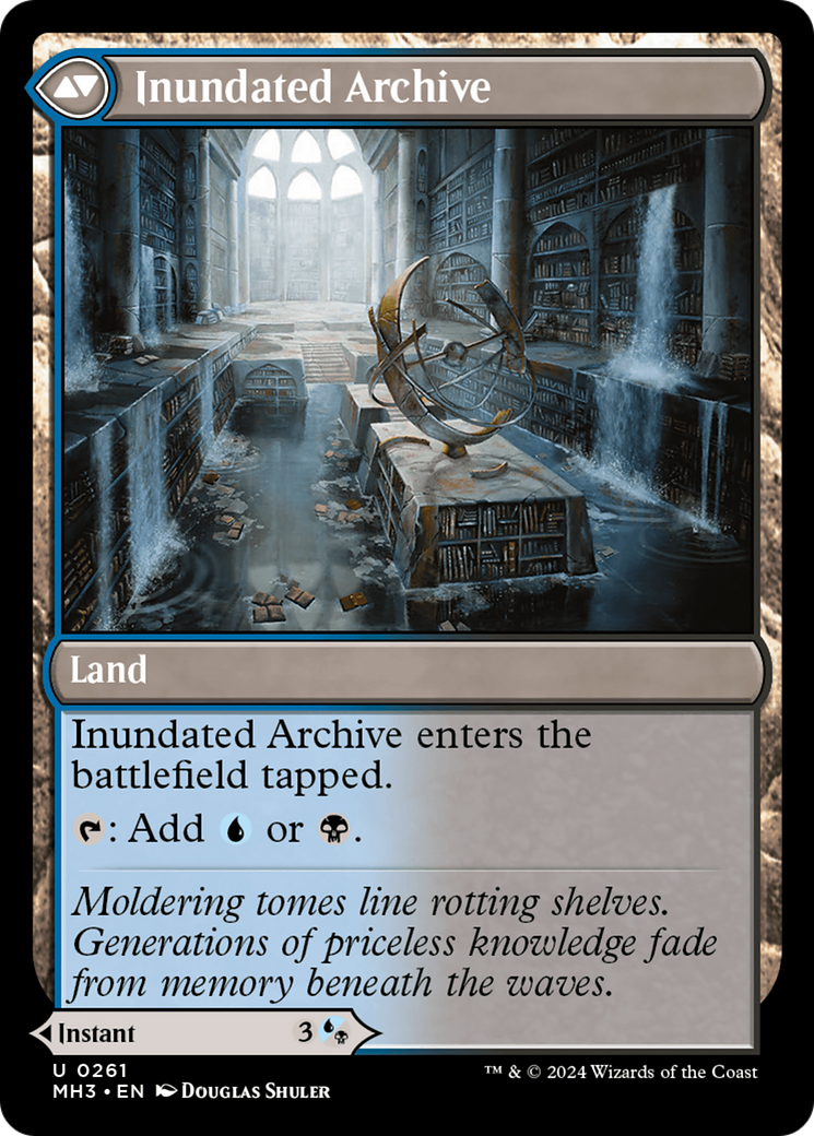 Waterlogged Teachings // Inundated Archive (MH3-261) - Modern Horizons 3 Foil - Premium MTG Single from Wizards of the Coast - Just $1.43! Shop now at Game Crave Tournament Store