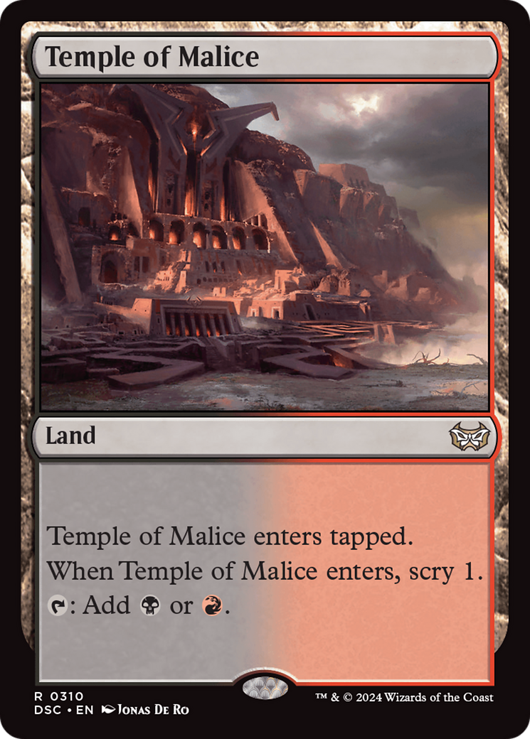 Temple of Malice (DSC-310) - Duskmourn: House of Horror Commander - Premium MTG Single from Wizards of the Coast - Just $0.25! Shop now at Game Crave Tournament Store