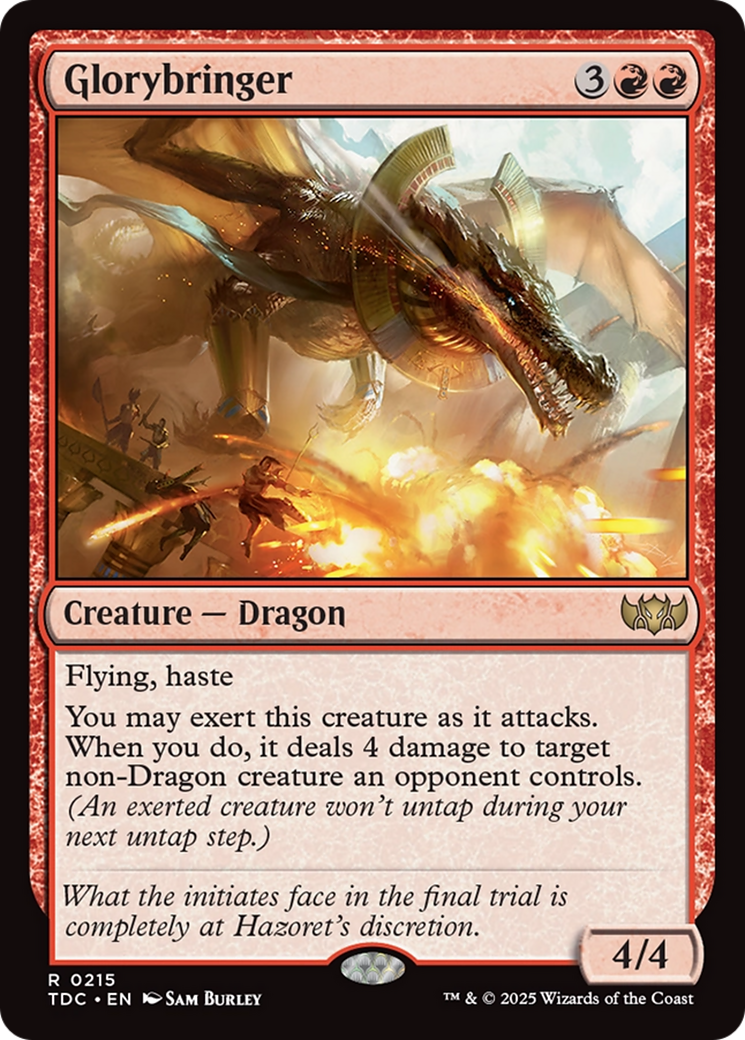 Glorybringer (TDC-215) - Tarkir: Dragonstorm Commander - Premium MTG Single from Wizards of the Coast - Just $0.08! Shop now at Game Crave Tournament Store