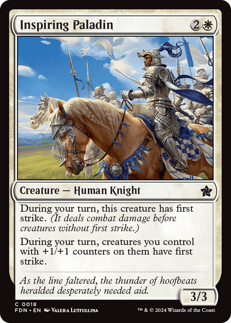 Inspiring Paladin (FDN-018) - Foundations - Premium MTG Single from Wizards of the Coast - Just $0.25! Shop now at Game Crave Tournament Store