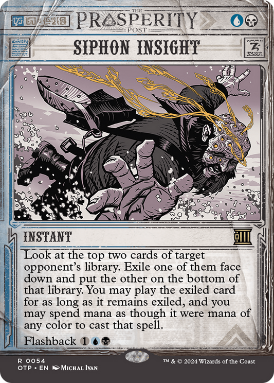 Siphon Insight (OTP-054) - Breaking News: (Showcase) (Borderless) - Premium MTG Single from Wizards of the Coast - Just $0.25! Shop now at Game Crave Tournament Store