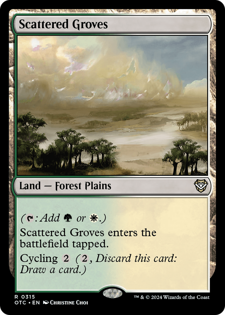 Scattered Groves (OTC-315) - Outlaws of Thunder Junction Commander - Premium MTG Single from Wizards of the Coast - Just $0.25! Shop now at Game Crave Tournament Store