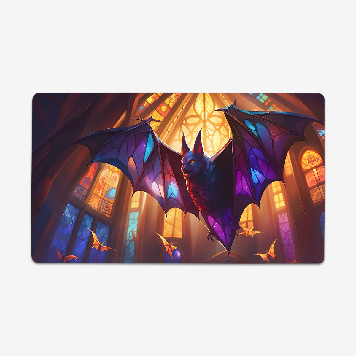 Stained Glass Bat Playmat - Premium Playmat from Inked Gaming - Just $34.99! Shop now at Game Crave Tournament Store