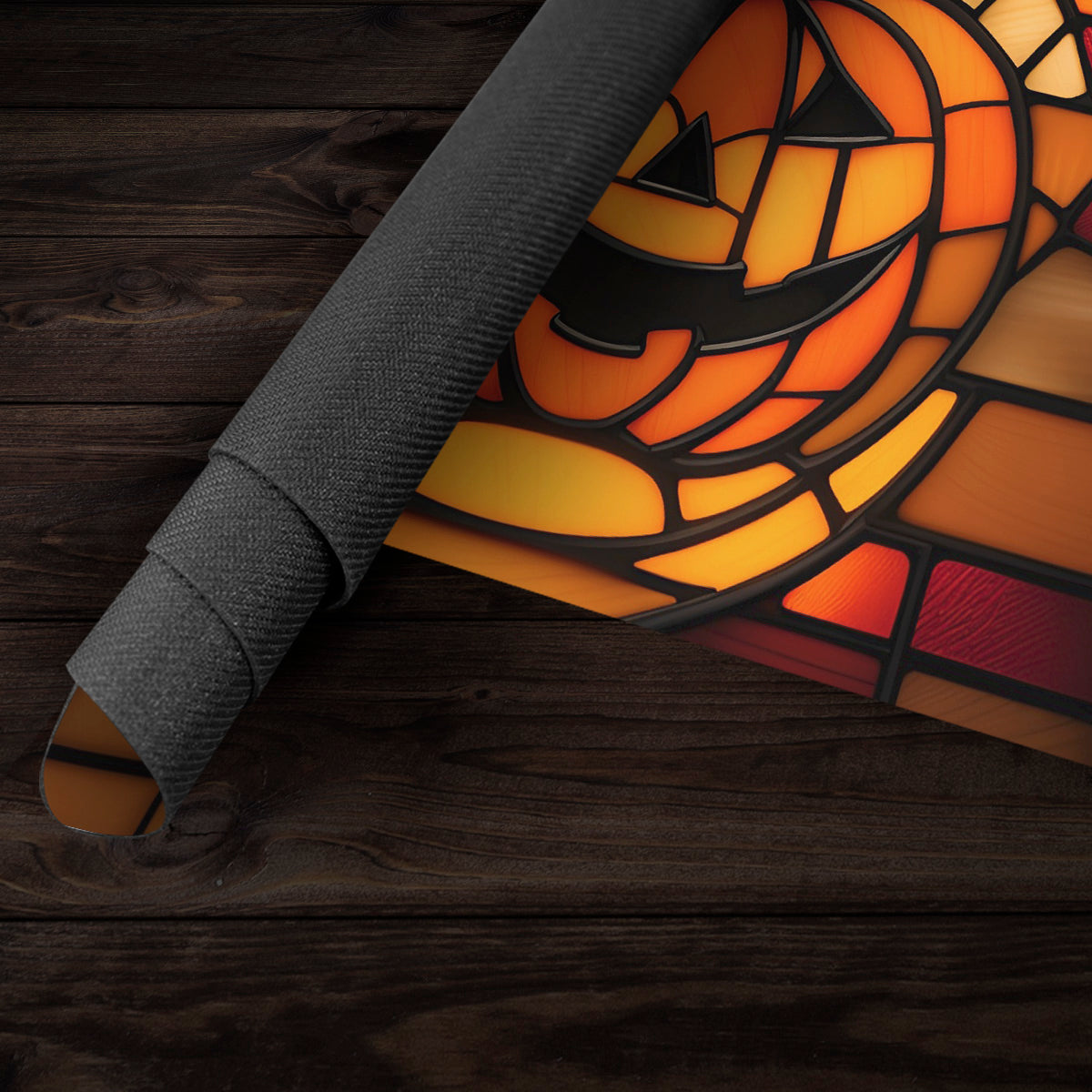 Stained Glass Pumpkin Playmat - Premium Playmat from Inked Gaming - Just $34.99! Shop now at Game Crave Tournament Store