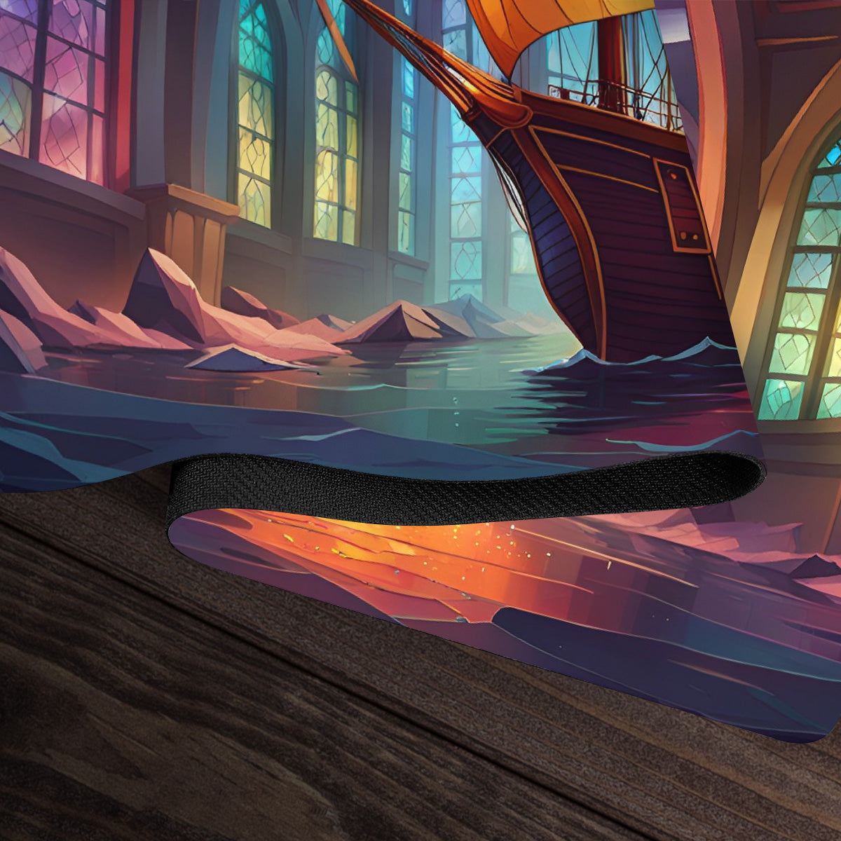 Stained Glass Ship Playmat - Premium Playmat from Inked Gaming - Just $34.99! Shop now at Game Crave Tournament Store