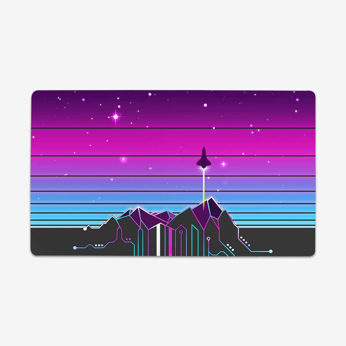 Vaporwave Mountain Cyberpunk Sunset Playmat - Premium Playmat from Inked Gaming - Just $34.99! Shop now at Game Crave Tournament Store