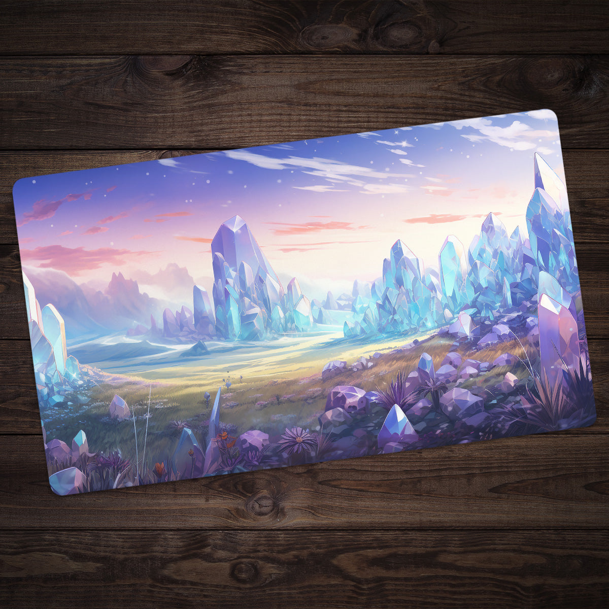White Mana Crystals Playmat - Premium Playmat from Inked Gaming - Just $34.99! Shop now at Game Crave Tournament Store