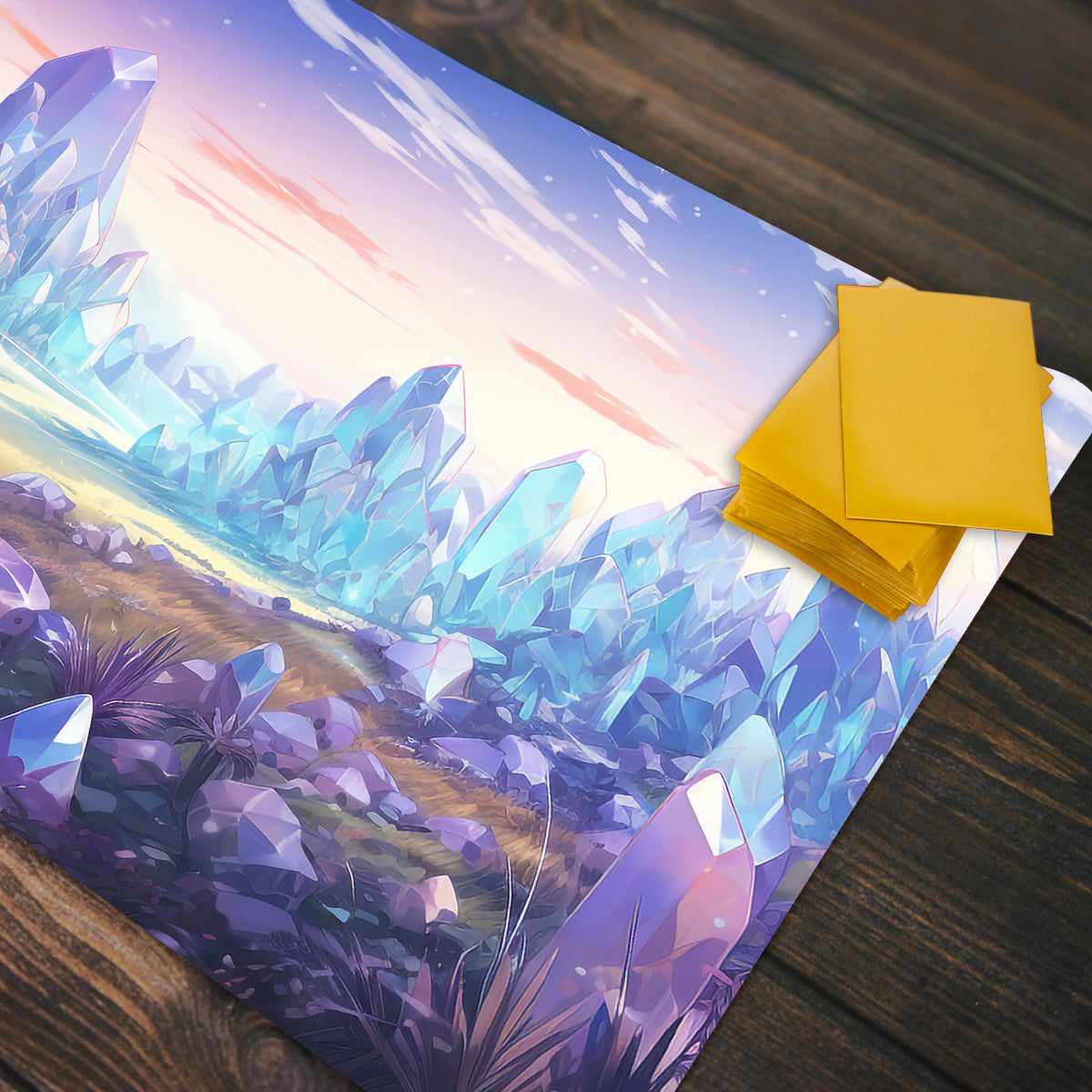 White Mana Crystals Playmat - Premium Playmat from Inked Gaming - Just $34.99! Shop now at Game Crave Tournament Store