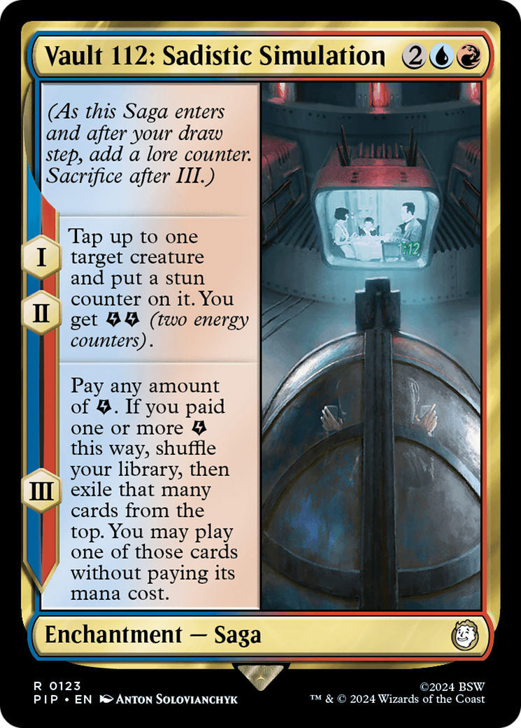 Vault 112: Sadistic Simulation (PIP-123) - Fallout Foil - Premium MTG Single from Wizards of the Coast - Just $0.84! Shop now at Game Crave Tournament Store