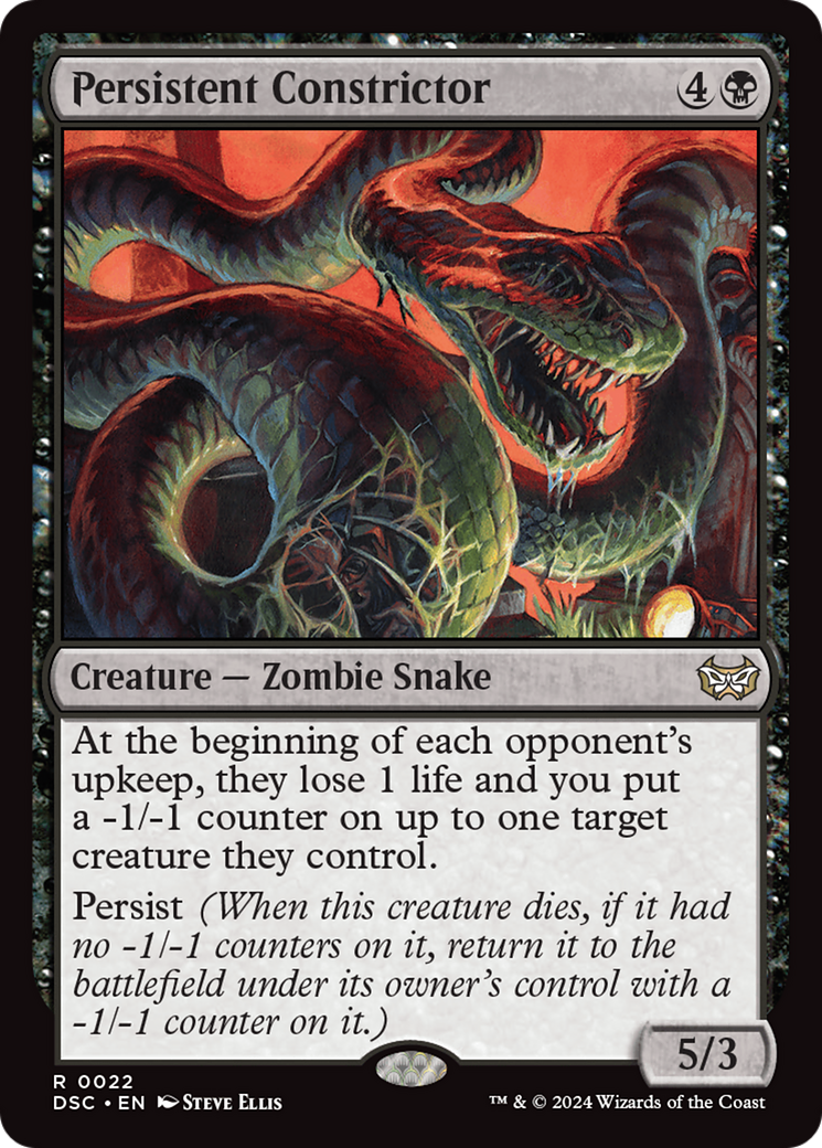 Persistent Constrictor (DSC-022) - Duskmourn: House of Horror Commander - Premium MTG Single from Wizards of the Coast - Just $0.92! Shop now at Game Crave Tournament Store