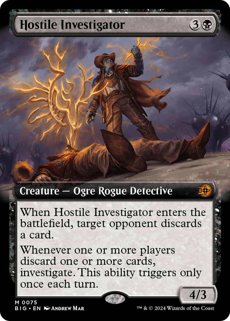 Hostile Investigator (BIG-075) - The Big Score: (Extended Art) - Premium MTG Single from Wizards of the Coast - Just $2.81! Shop now at Game Crave Tournament Store
