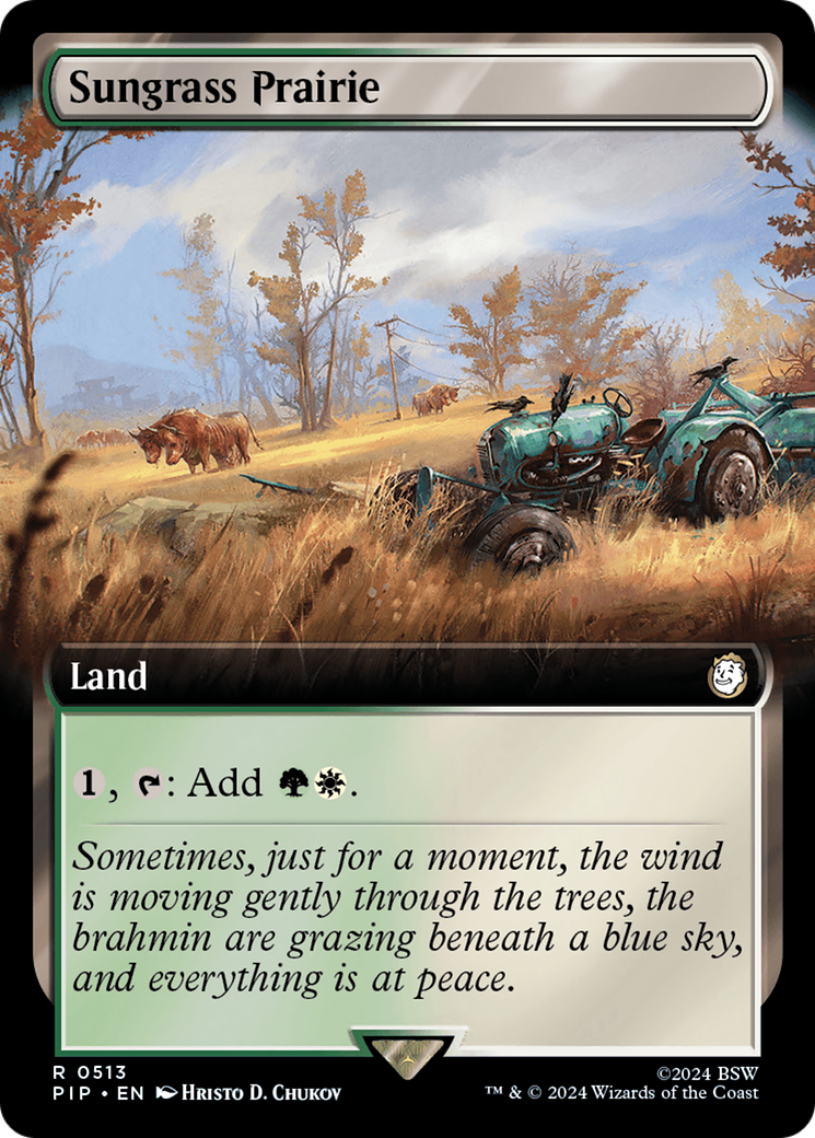 Sungrass Prairie (PIP-513) - Fallout: (Extended Art) Foil - Premium MTG Single from Wizards of the Coast - Just $0.47! Shop now at Game Crave Tournament Store