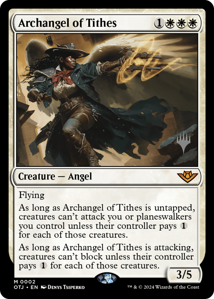 Archangel of Tithes (POTJ-02P) - Outlaws of Thunder Junction Promos Foil - Premium MTG Single from Wizards of the Coast - Just $3.08! Shop now at Game Crave Tournament Store