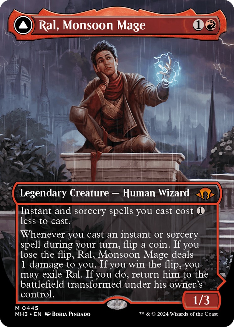 Ral, Monsoon Mage // Ral, Leyline Prodigy (MH3-445) - Modern Horizons 3 (Borderless) Foil - Premium MTG Single from Wizards of the Coast - Just $6.34! Shop now at Game Crave Tournament Store