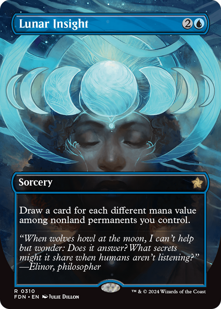 Lunar Insight (FDN-310) - Foundations (Borderless) - Premium MTG Single from Wizards of the Coast - Just $0.36! Shop now at Game Crave Tournament Store