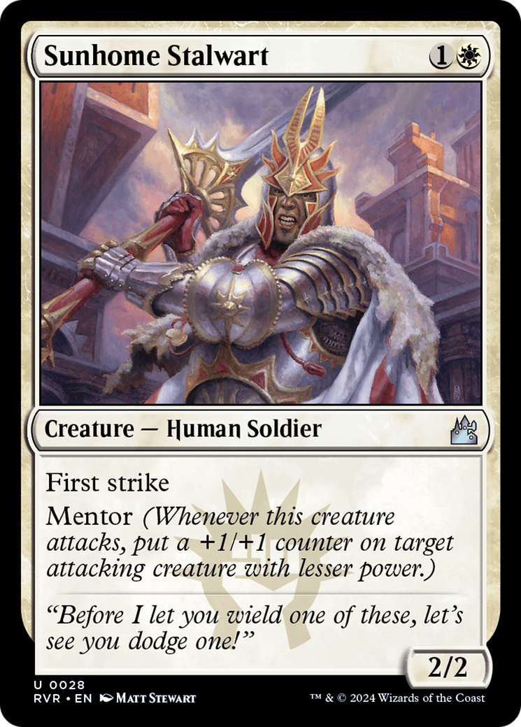 Sunhome Stalwart (RVR-028) - Ravnica Remastered - Premium MTG Single from Wizards of the Coast - Just $0.25! Shop now at Game Crave Tournament Store