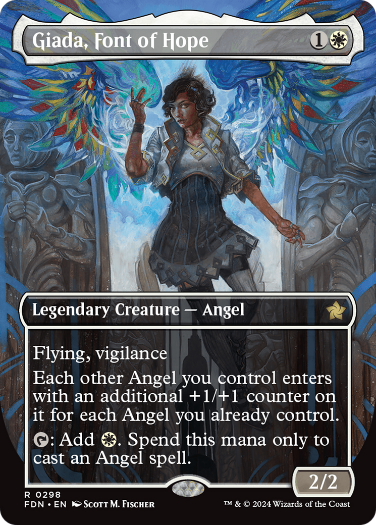 Giada, Font of Hope (FDN-298) - Foundations (Borderless) Foil - Premium MTG Single from Wizards of the Coast - Just $11.38! Shop now at Game Crave Tournament Store