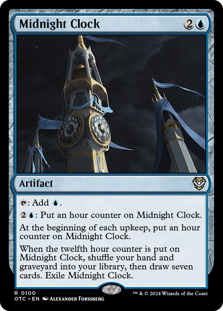Midnight Clock (OTC-100) - Outlaws of Thunder Junction Commander - Premium MTG Single from Wizards of the Coast - Just $0.26! Shop now at Game Crave Tournament Store