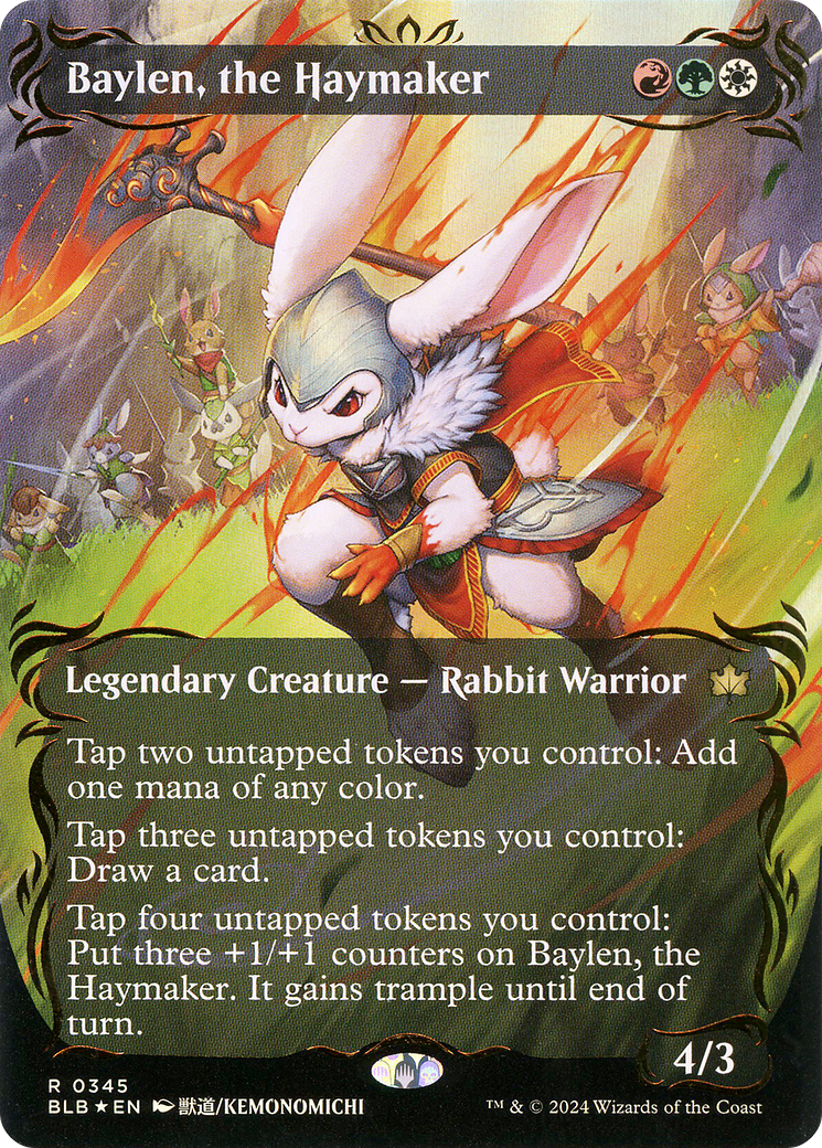 Baylen, the Haymaker (BLB-345) - Bloomburrow: (Showcase) (Borderless) Foil - Premium MTG Single from Wizards of the Coast - Just $240.70! Shop now at Game Crave Tournament Store