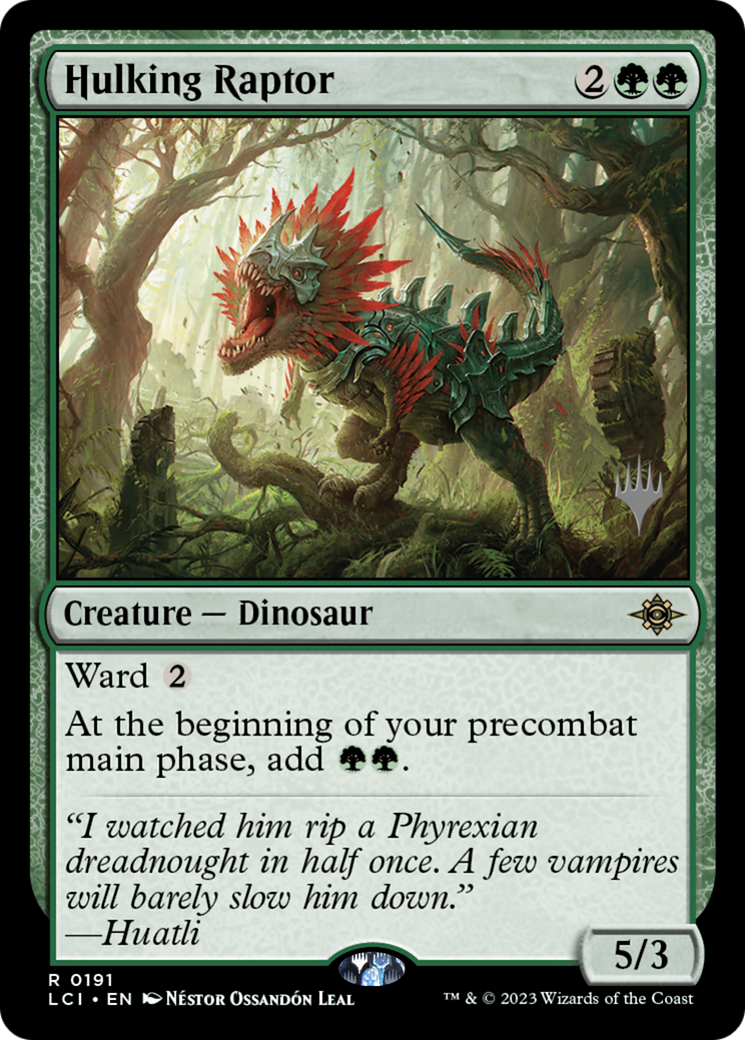 Hulking Raptor (PLCI-191P) - The Lost Caverns of Ixalan Promos - Premium MTG Single from Wizards of the Coast - Just $1.81! Shop now at Game Crave Tournament Store