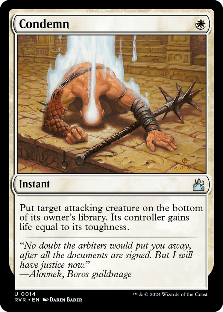 Condemn (RVR-014) - Ravnica Remastered Foil - Premium MTG Single from Wizards of the Coast - Just $0.25! Shop now at Game Crave Tournament Store