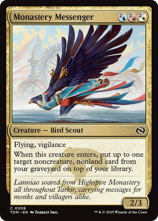 Monastery Messenger (TDM-208) - Tarkir: Dragonstorm Foil - Premium MTG Single from Wizards of the Coast - Just $0.08! Shop now at Game Crave Tournament Store