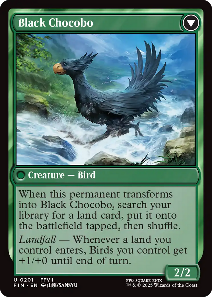 Sidequest: Raise a Chocobo // Black Chocobo (FIN-201) - FINAL FANTASY: (enchantment) Foil - Premium MTG Single from Wizards of the Coast - Just $0.08! Shop now at Game Crave Tournament Store