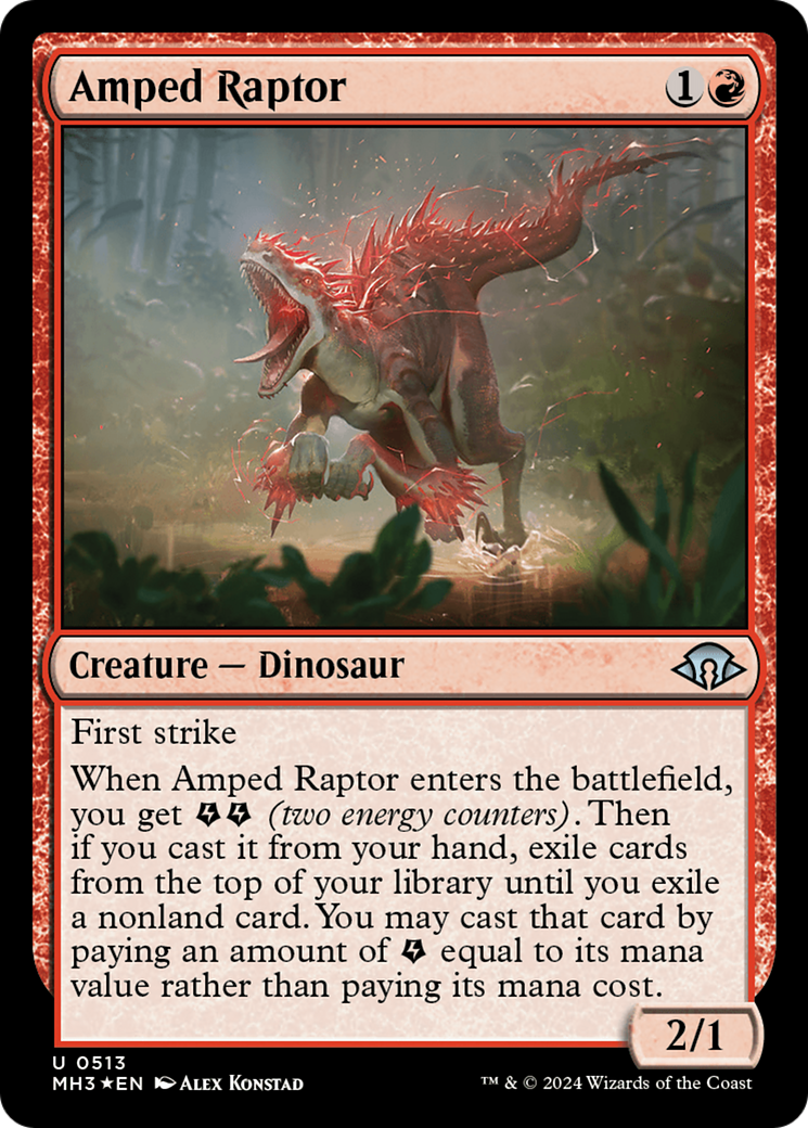Amped Raptor (MH3-513) - Modern Horizons 3 Foil - Premium MTG Single from Wizards of the Coast - Just $4.68! Shop now at Game Crave Tournament Store